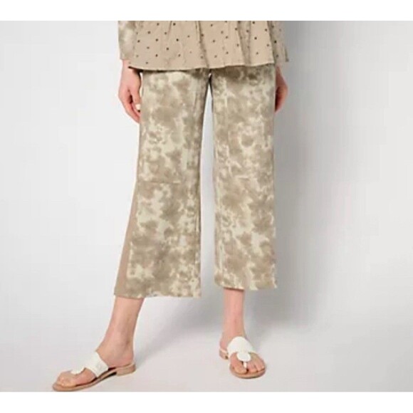 LOGO by Lori Goldstein Pants - LOGO Life By Lori Goldstein Reg Waffle Knit Wide Leg Pant Cinder Size Medium